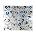 Organic Eco-Friendly Challah Cover with Embroidery - Blue Shades Pomegranates