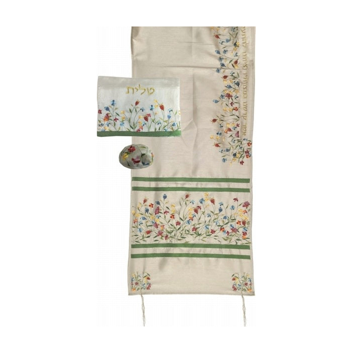 Tallit with Matching Bag and Kippah