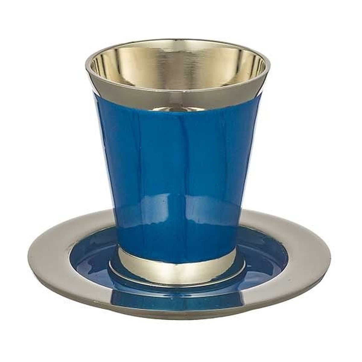 Kiddush Cup with Saucer – Blue (9 cm)
