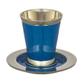 Kiddush Cup with Saucer – Blue (9 cm)
