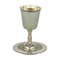 Kiddush Cup with Saucer – Silver (15 cm)