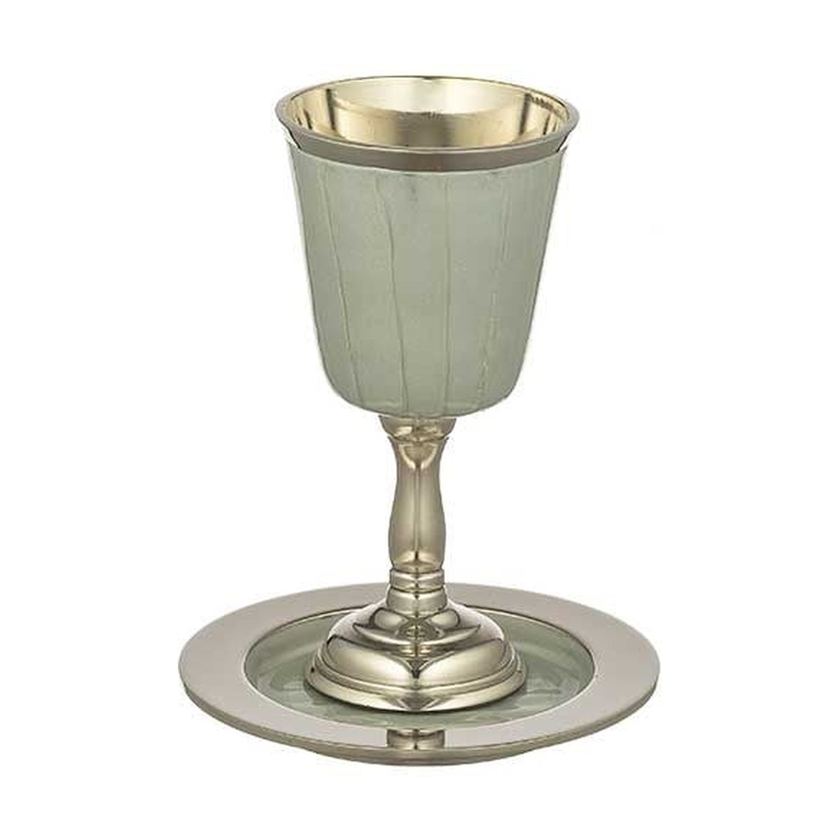 Kiddush Cup with Saucer – Silver (15 cm)