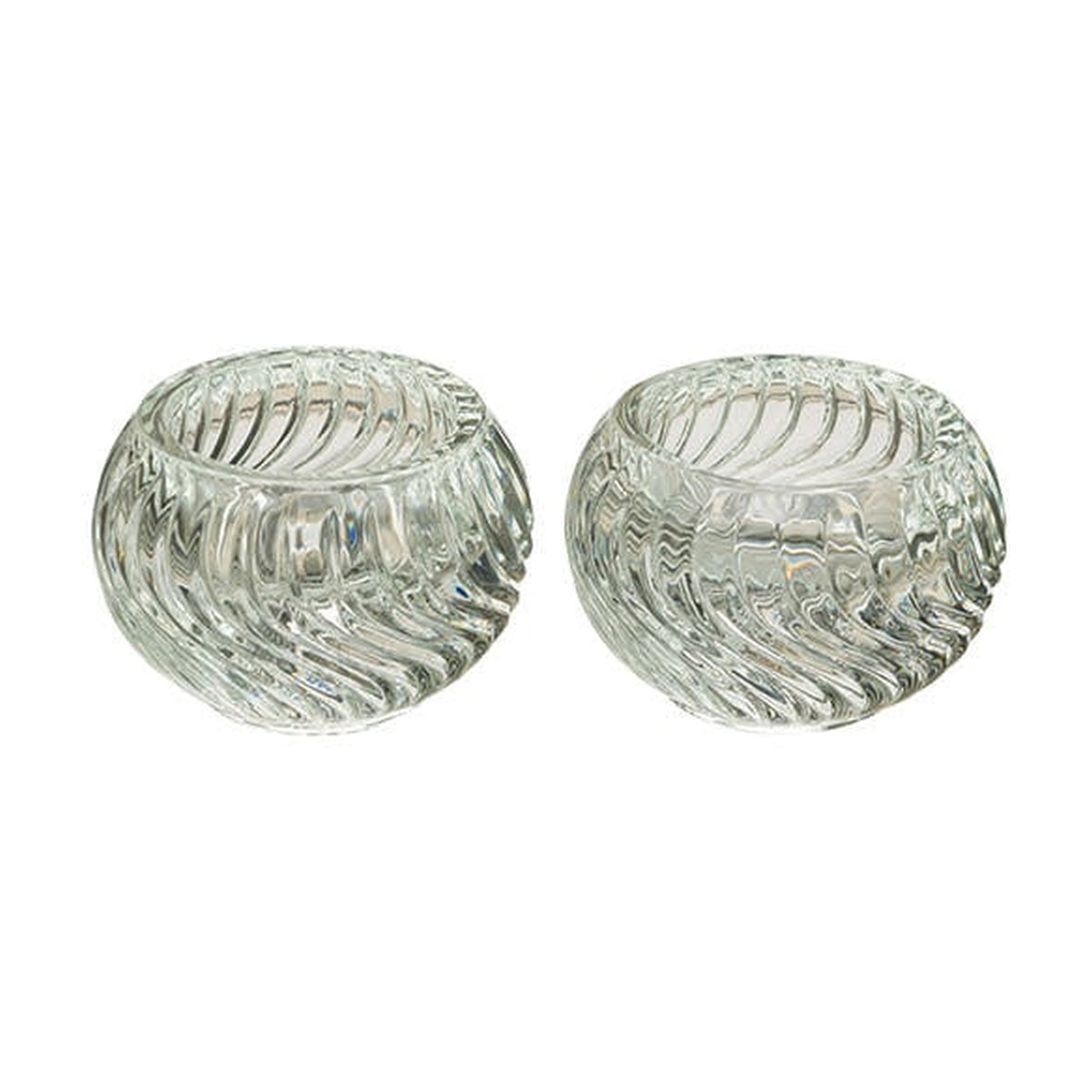 Pair of Elegant Glass Candlesticks (5 cm)