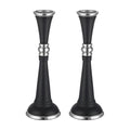 Aluminum Candlesticks, Black with Silver Colour Finish