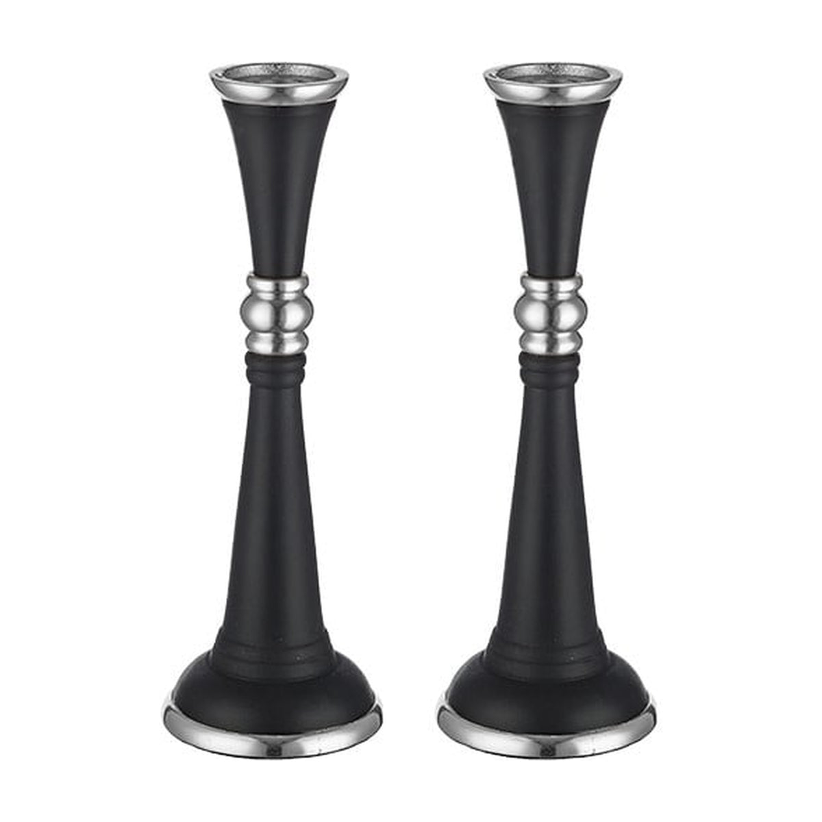 Aluminum Candlesticks, Black with Silver Colour Finish