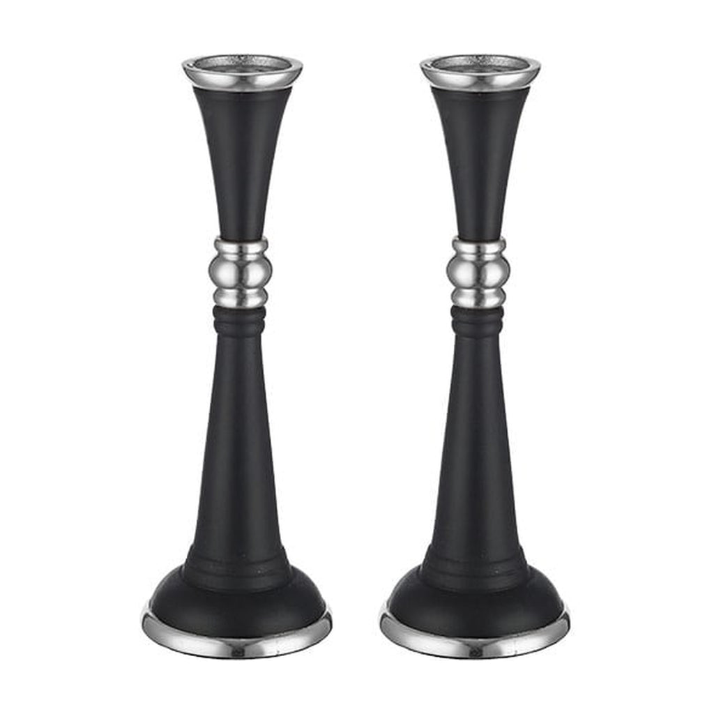 Aluminum Candlesticks, Black with Silver Colour Finish