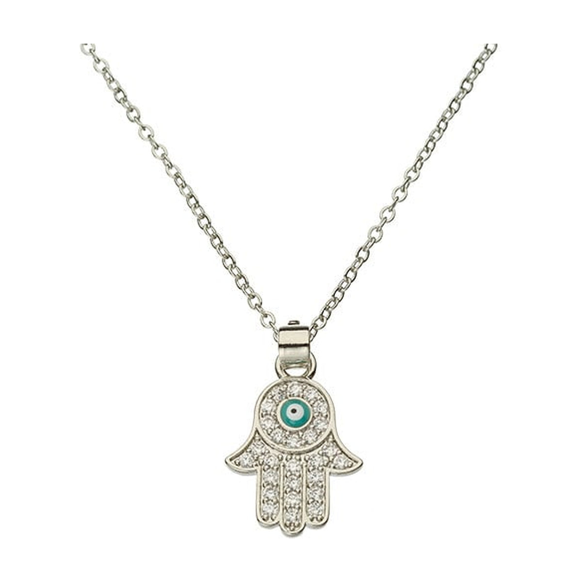 Hamsa Necklace, Eye, Nickel