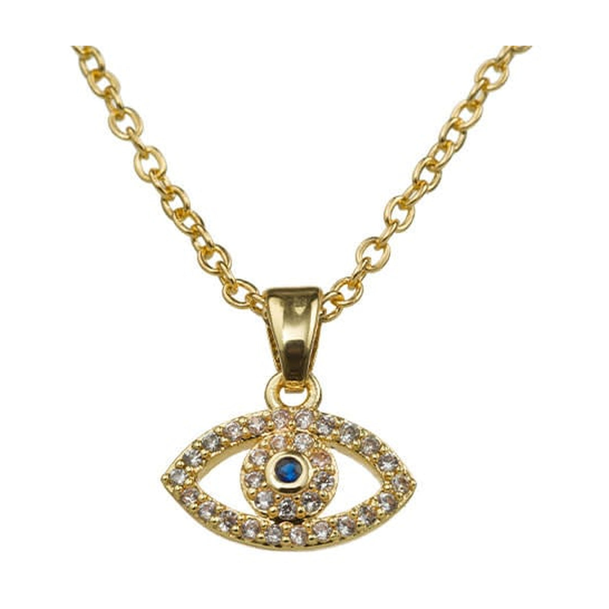 Eye Necklace , Gold Finish