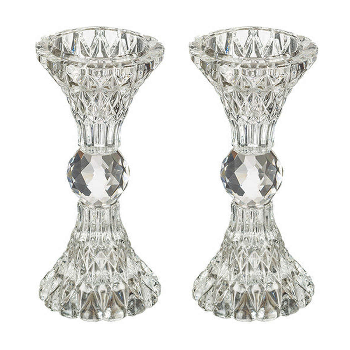 Crystal Shabbat Candlesticks 13 cm