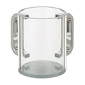 Lucite Washing Cup - Silver Glitter and Silver Handles