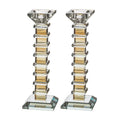 Tall Crystal Shabbat Candlesticks 22.5CM