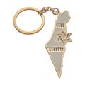 Map of Israel with Magen David Keychain Gold 5cm