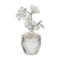 Clear Floral Crystal Vase with Blessing 11cm