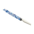 Shabbat Challah Knife with Decorative Blade – “Shabbat VeYom Tov” Blue Pomegranate Design