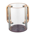 Clear Modern Washing Cup with Purple Marble Base and Rose Gold Handles