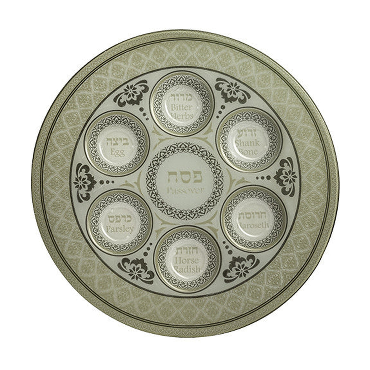 Seder Plate, Glass, 14in