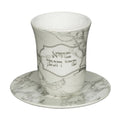 Ceramic Kiddush Cup with Tray, Marble Effect