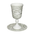 Kiddush Cup with Tray, Ceramic