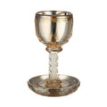 Gold Stemmed Crystal Kiddush Cup 3.4oz