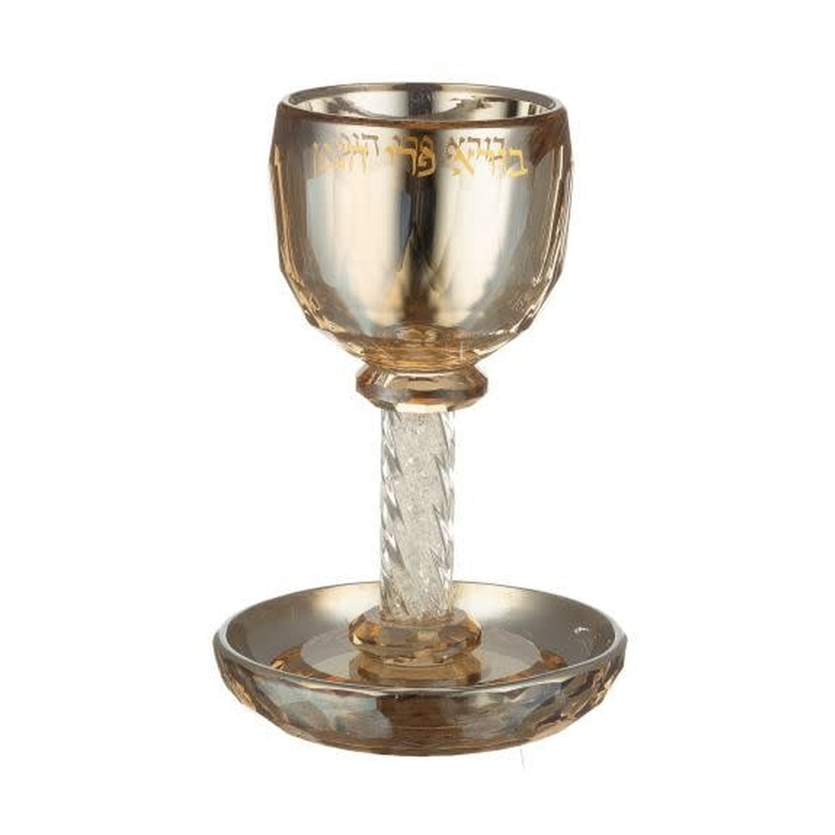 Gold Stemmed Crystal Kiddush Cup 3.4oz