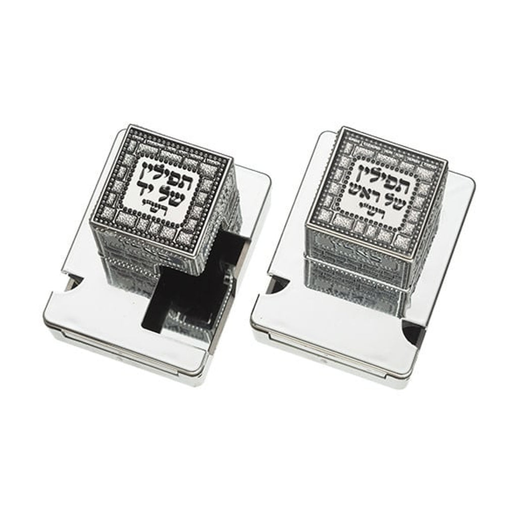 Tefillin Boxes, Silver-Effect, Size 34