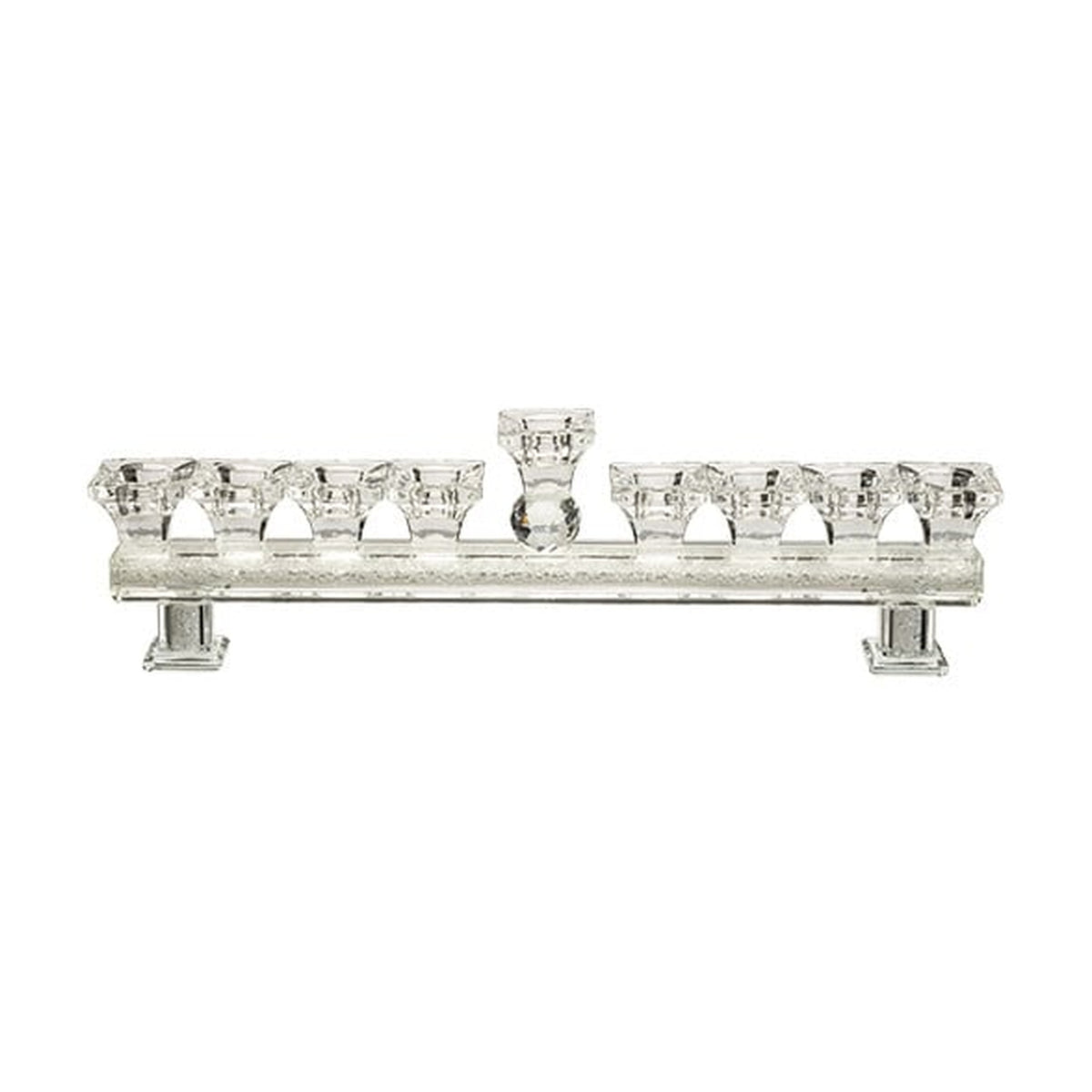 Crystal Menorah with Inlaid Crystals