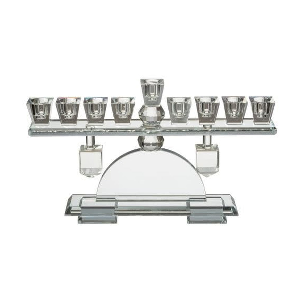 Crystal Menorah with Hanging Dreidels