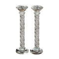 Tall Crystal Candlesticks 25.5 cm with Stones