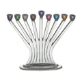 Menorah, Aluminum with Multicolour Cups