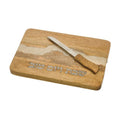 Challah Tray with Knife, Wood with Off-White Epoxy