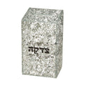 Lucite Tzedakah Box with Silver Glitter