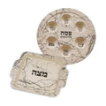 Seder Plate and Matzah Tray Set, Bamboo-Based Melamine