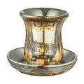 Crystal Kiddush Cup with Tray, Stemless
