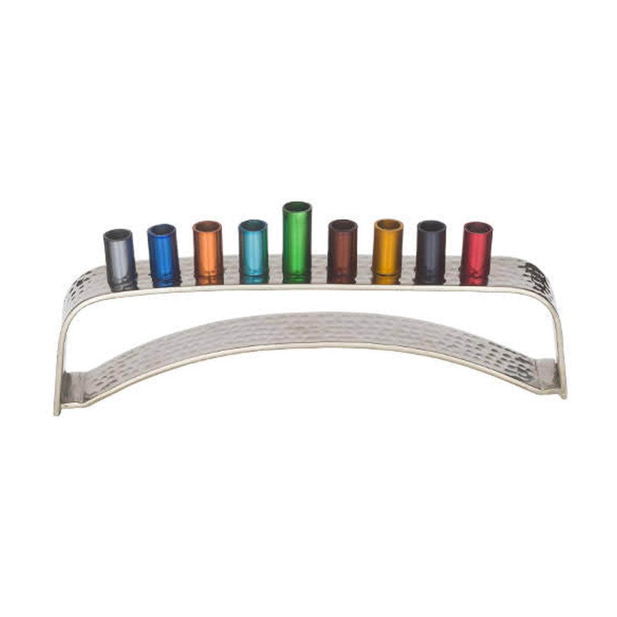 Aluminum Menorah, Hammered
