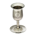 Kiddush Cup Set, Stemmed, Stainless Steel