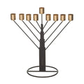 Tin Menorah for Oil, Two-Tone Black/Gold