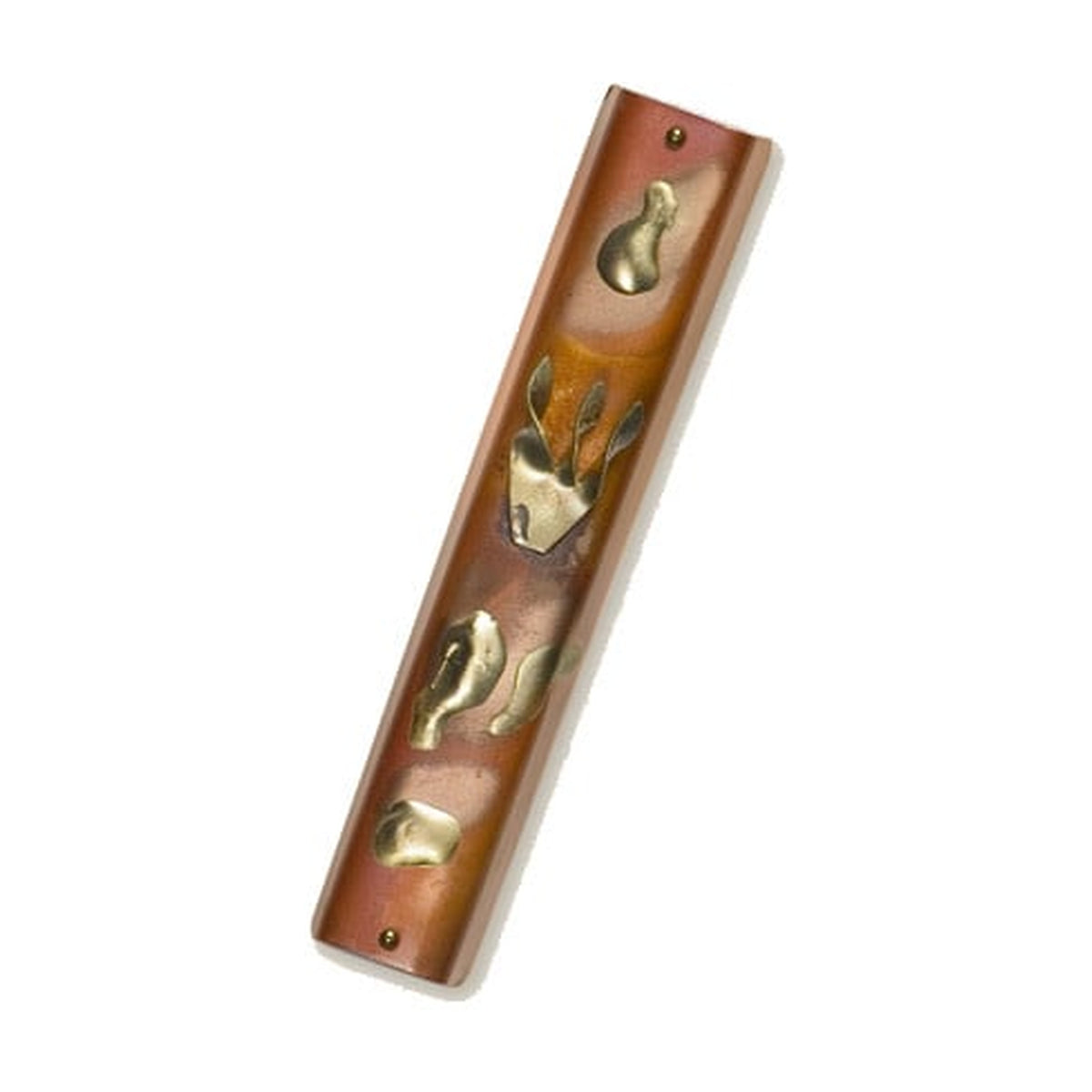 Mezuzah, Copper with Brass Detail