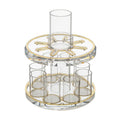 Modern Clear with Gold Lucite Kiddush Fountain Set with 8 cups