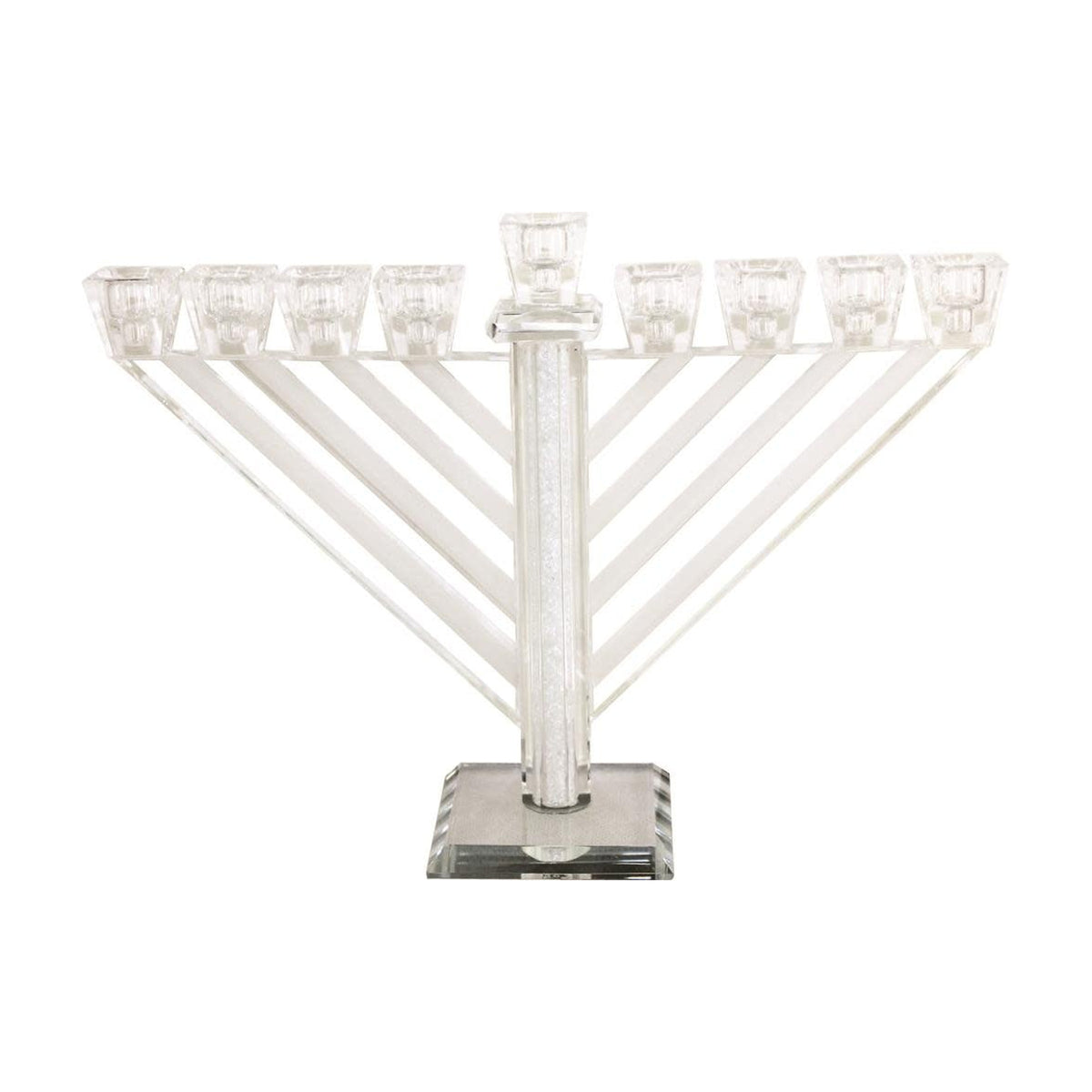 Crystal Menorah with Inlaid Crystals
