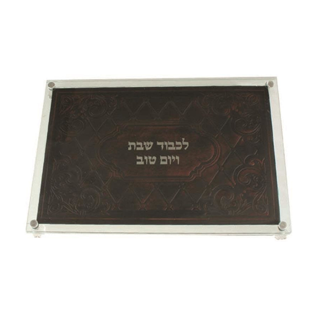 Challah Board, Glass with Leather