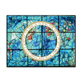 Challah Tray, Tempered Glass - Chagall Windows Design, Blue/Turquoise