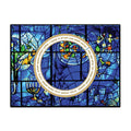 Challah Tray, Tempered Glass - Chagall Windows Design, Blue
