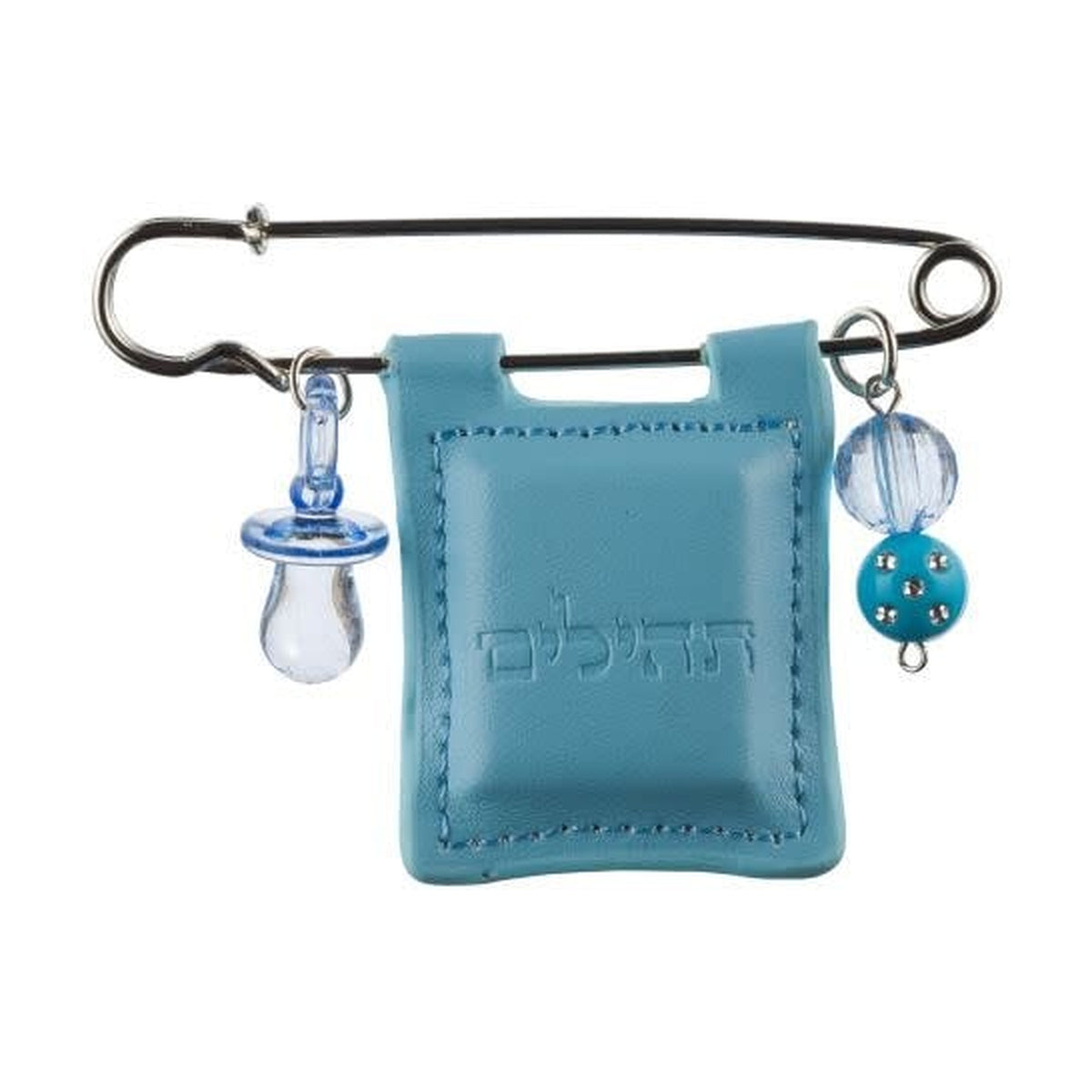 Baby Pin with Tehillim in Blue Leatherette Pouch
