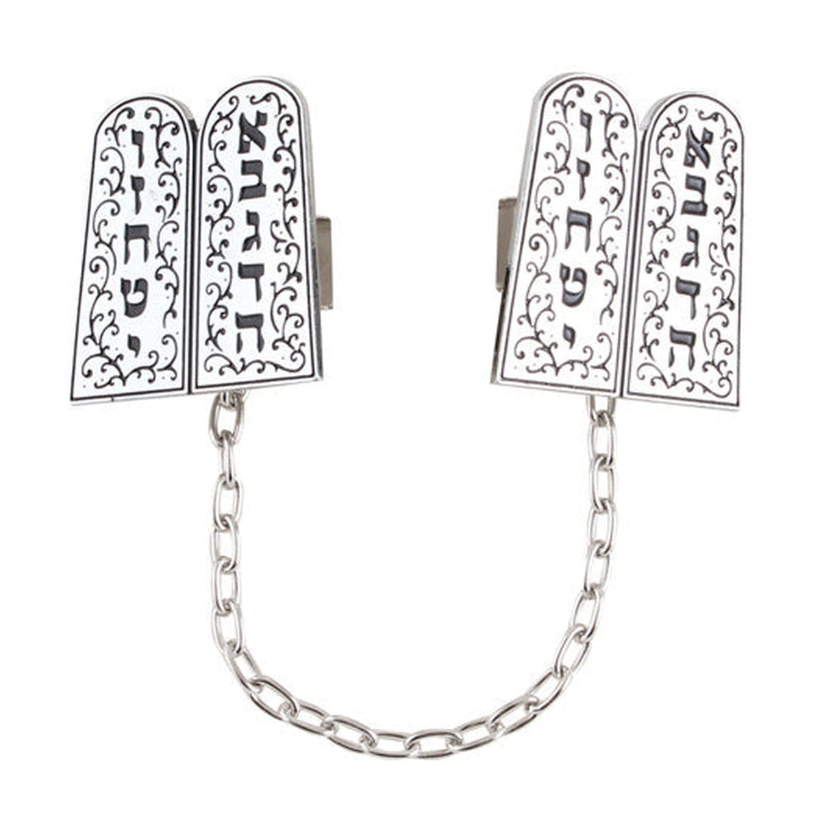 Tallit Clips, Ten Commandments Design