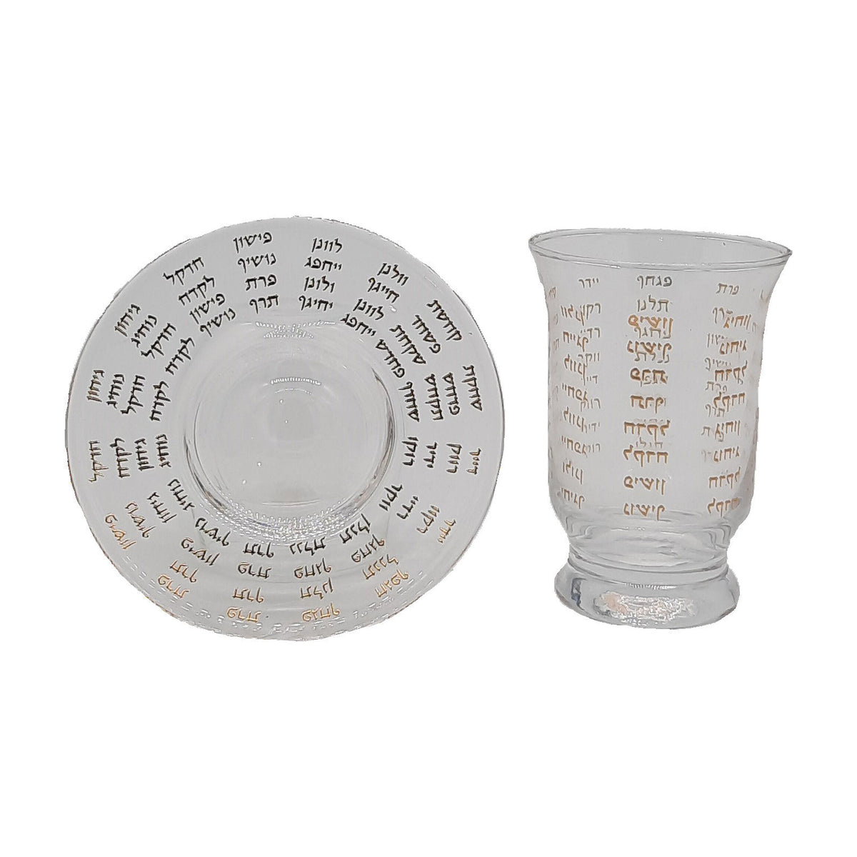 Crystal Kiddush Cup with Plate - Rivers of Eden