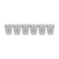 Kiddush Cup Set, Glass, 6pcs - Jerusalem Design