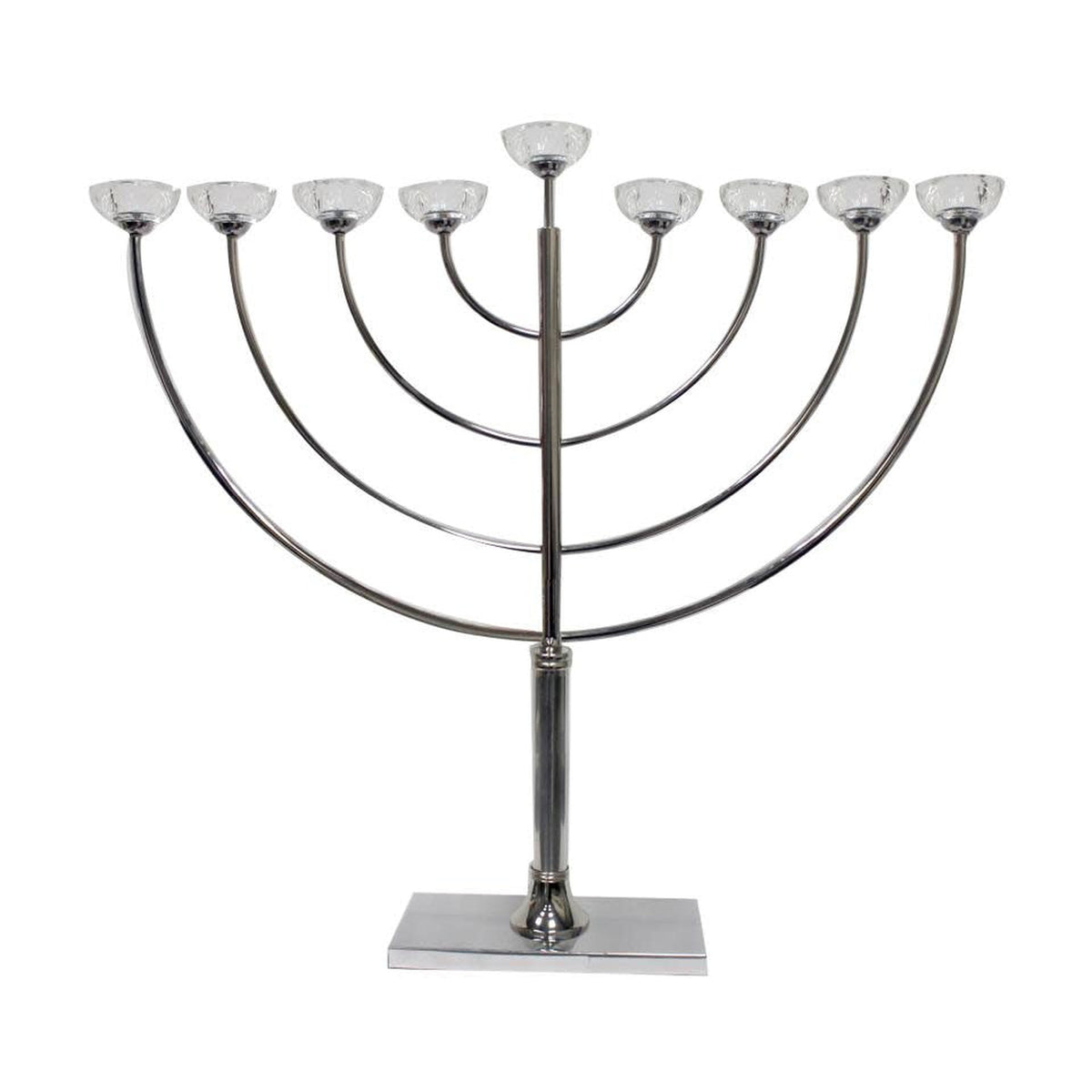 Super Jumbo Menorah, Aluminum with Crystal Branch Heads
