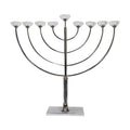 Super Jumbo Menorah, Aluminum with Crystal Branch Heads