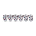 Kiddush Cup Set, Glass, 6pcs - Pomegranate Design