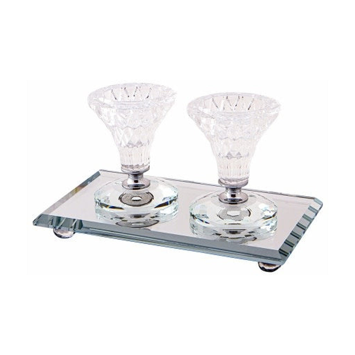 Crystal Candlesticks with Tray